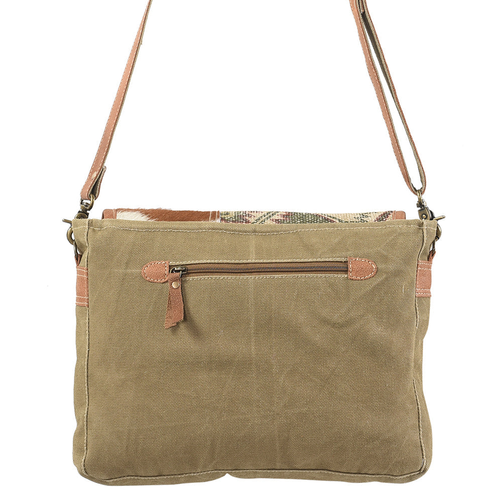 Ohlay Crossbody Upcycled Wool Upcycled Canvas Hair-On Genuine Leather