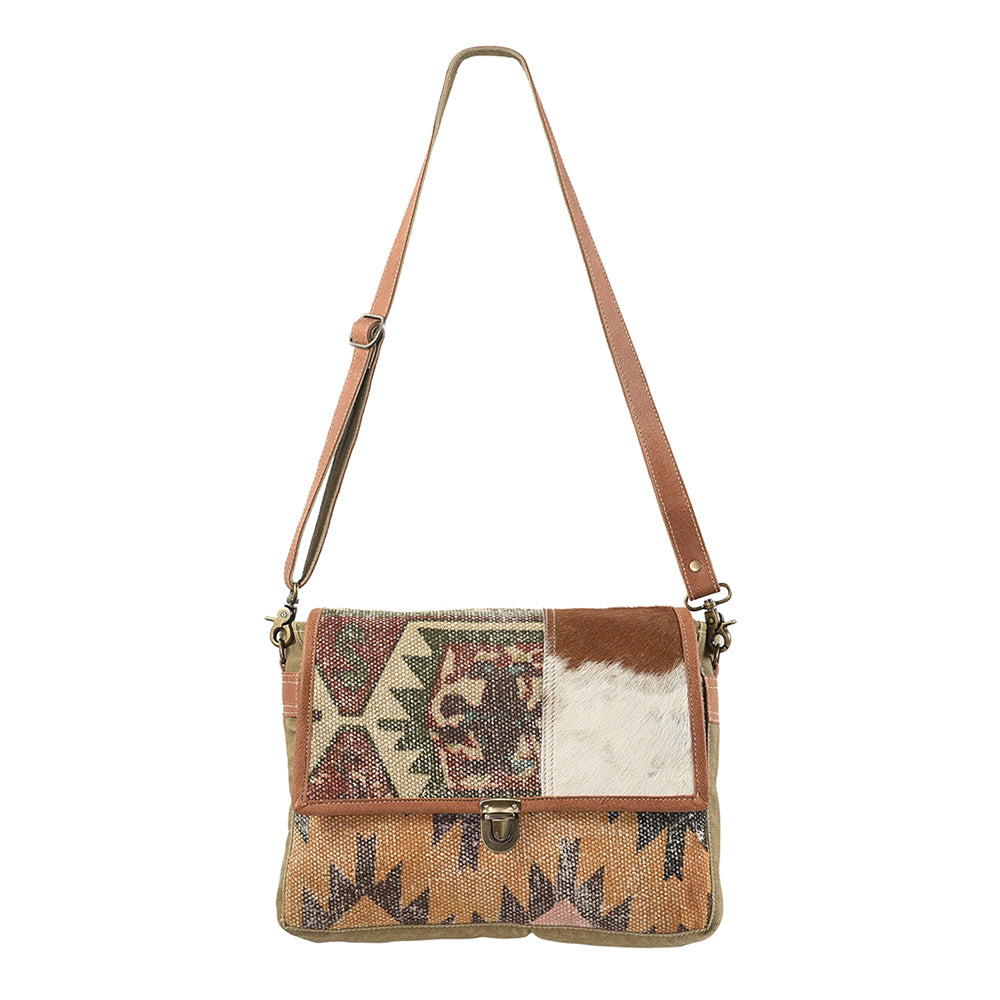 Ohlay Crossbody Upcycled Wool Upcycled Canvas Hair-On Genuine Leather