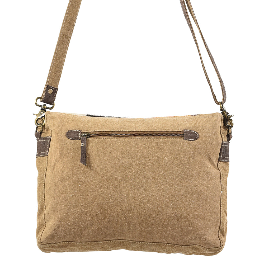 Ohlay Crossbody Upcycled Wool Upcycled Canvas Hair-On Genuine Leather