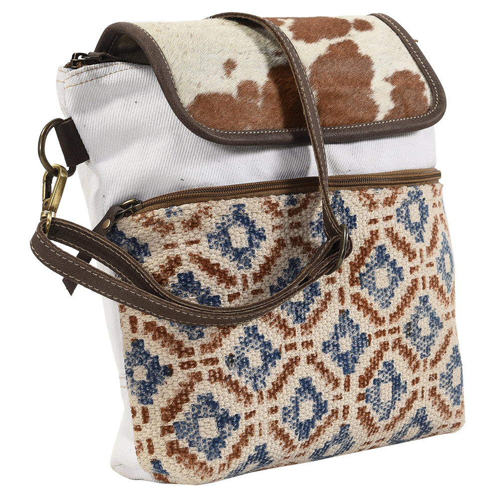 Ohlay Crossbody Upcycled Wool Upcycled Canvas Hair-On Genuine Leather
