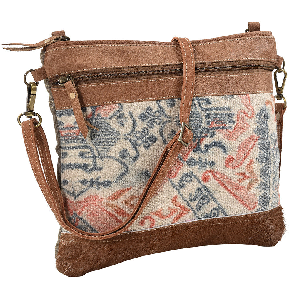 Ohlay Crossbody Upcycled Wool Upcycled Canvas Hair-On Genuine Leather