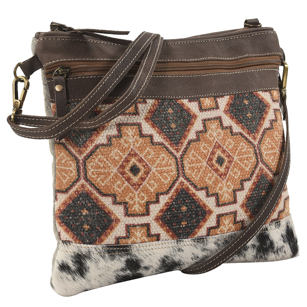 Ohlay Crossbody Upcycled Wool Upcycled Canvas Hair-On Genuine Leather