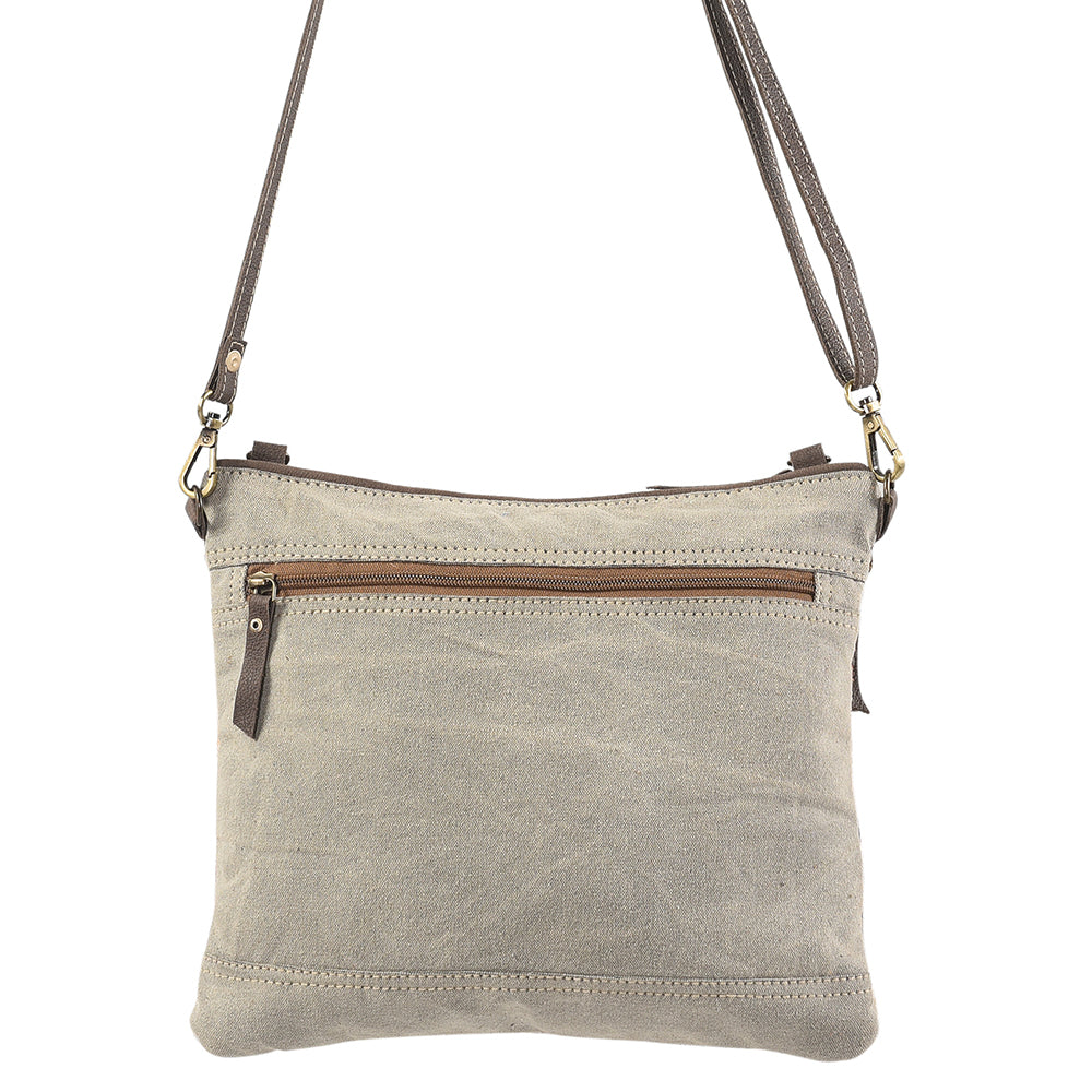 Ohlay Crossbody Upcycled Wool Upcycled Canvas Hair-On Genuine Leather