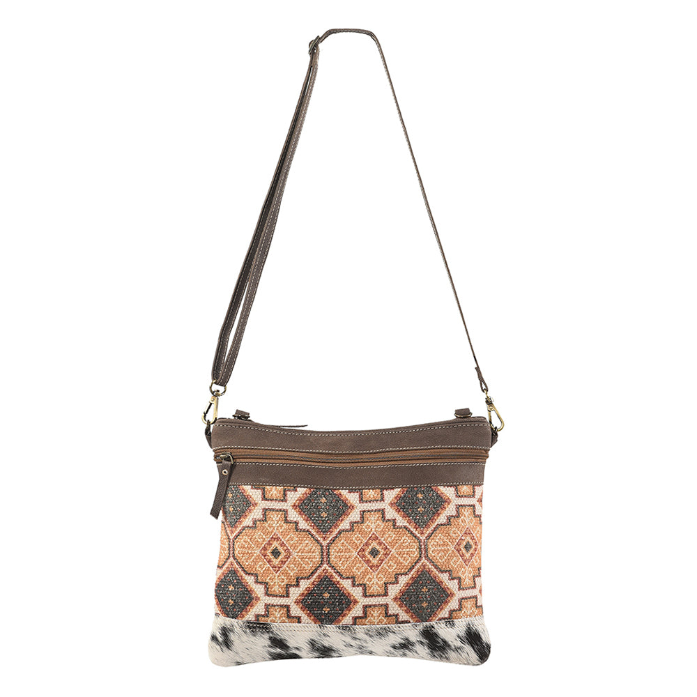 Ohlay Crossbody Upcycled Wool Upcycled Canvas Hair-On Genuine Leather