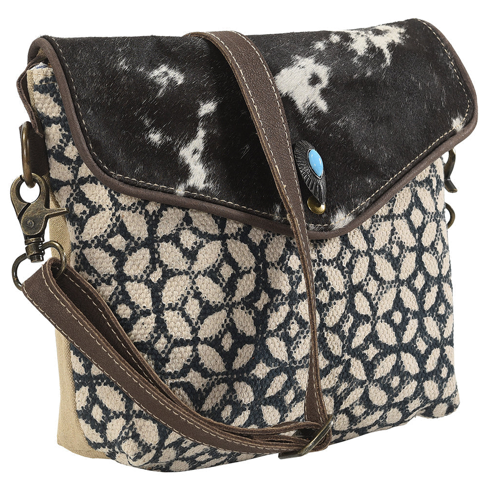 Ohlay Crossbody Upcycled Wool Upcycled Canvas Hair-On Genuine Leather