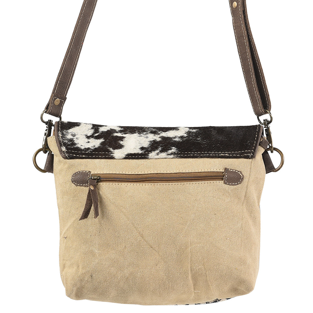 Ohlay Crossbody Upcycled Wool Upcycled Canvas Hair-On Genuine Leather