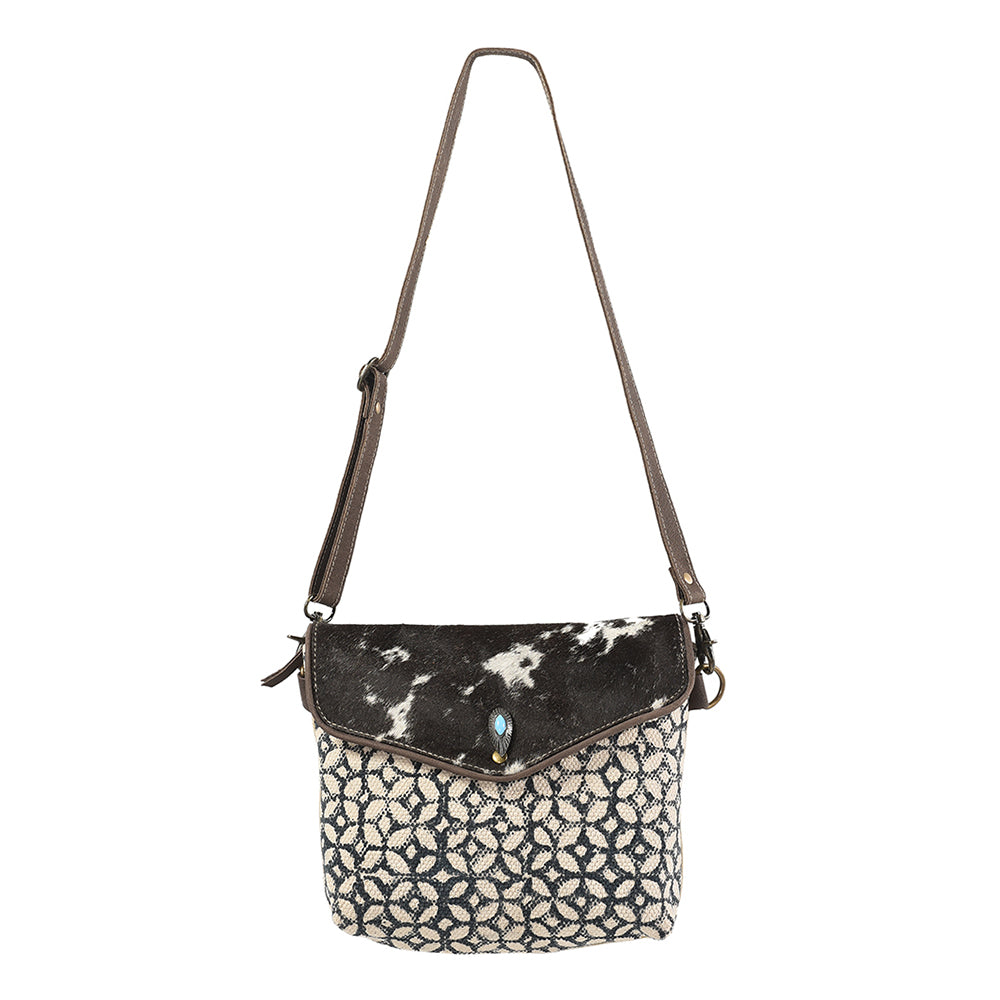 Ohlay Crossbody Upcycled Wool Upcycled Canvas Hair-On Genuine Leather