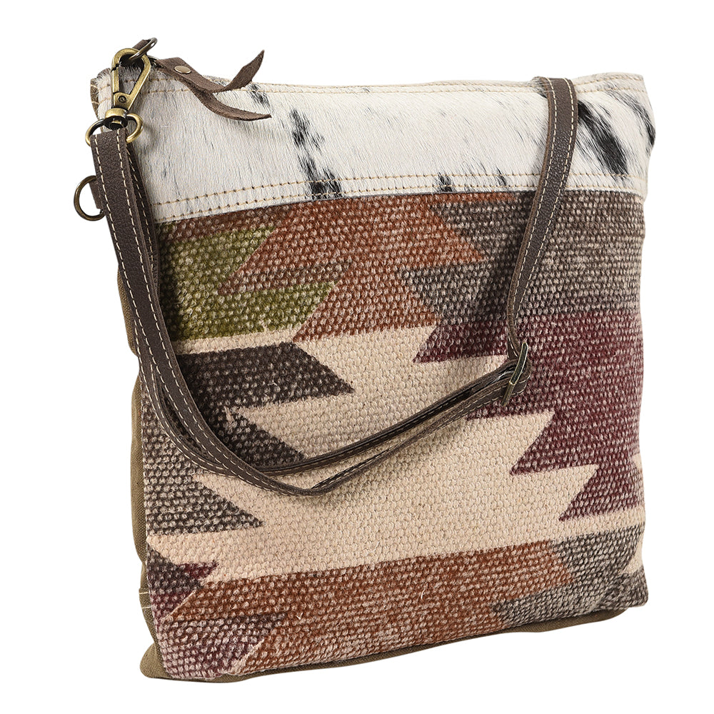 Ohlay Crossbody Upcycled Wool Upcycled Canvas Hair-On Genuine Leather