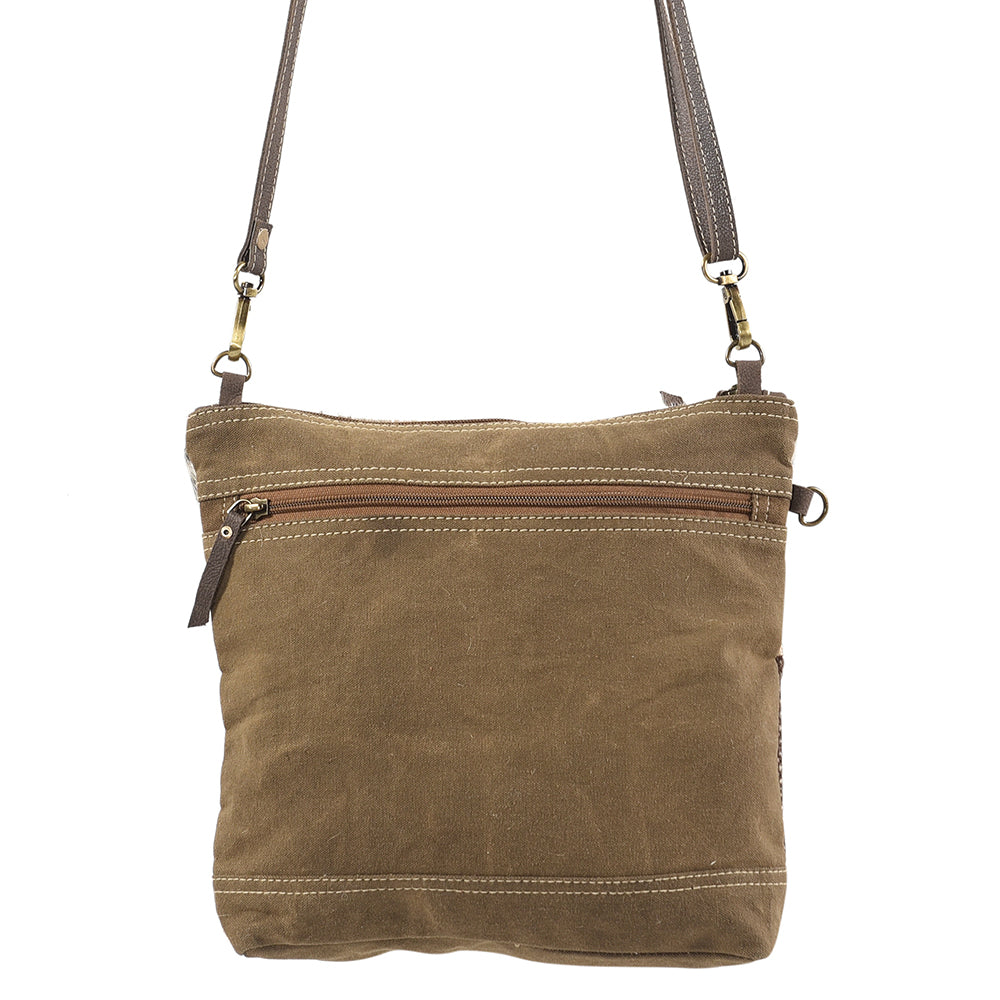 Ohlay Crossbody Upcycled Wool Upcycled Canvas Hair-On Genuine Leather