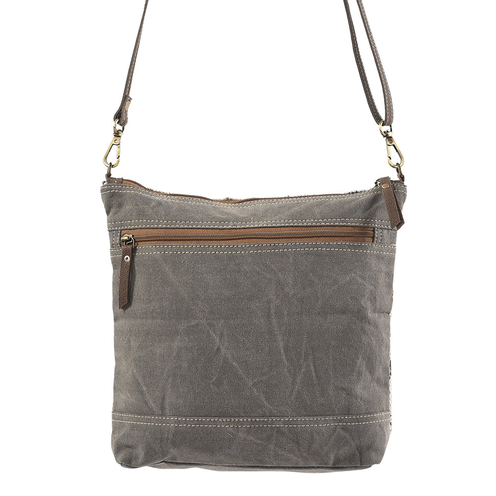 Ohlay Crossbody Upcycled Wool Upcycled Canvas Hair-On Genuine Leather