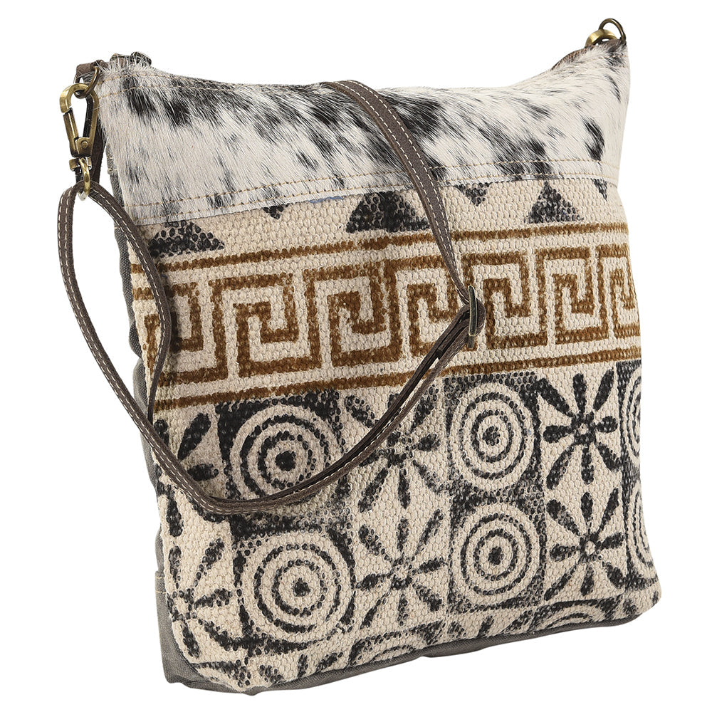 Ohlay Crossbody Upcycled Wool Upcycled Canvas Hair-On Genuine Leather
