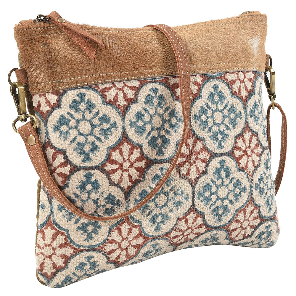 Ohlay Crossbody Upcycled Wool Upcycled Canvas Hair-On Genuine Leather