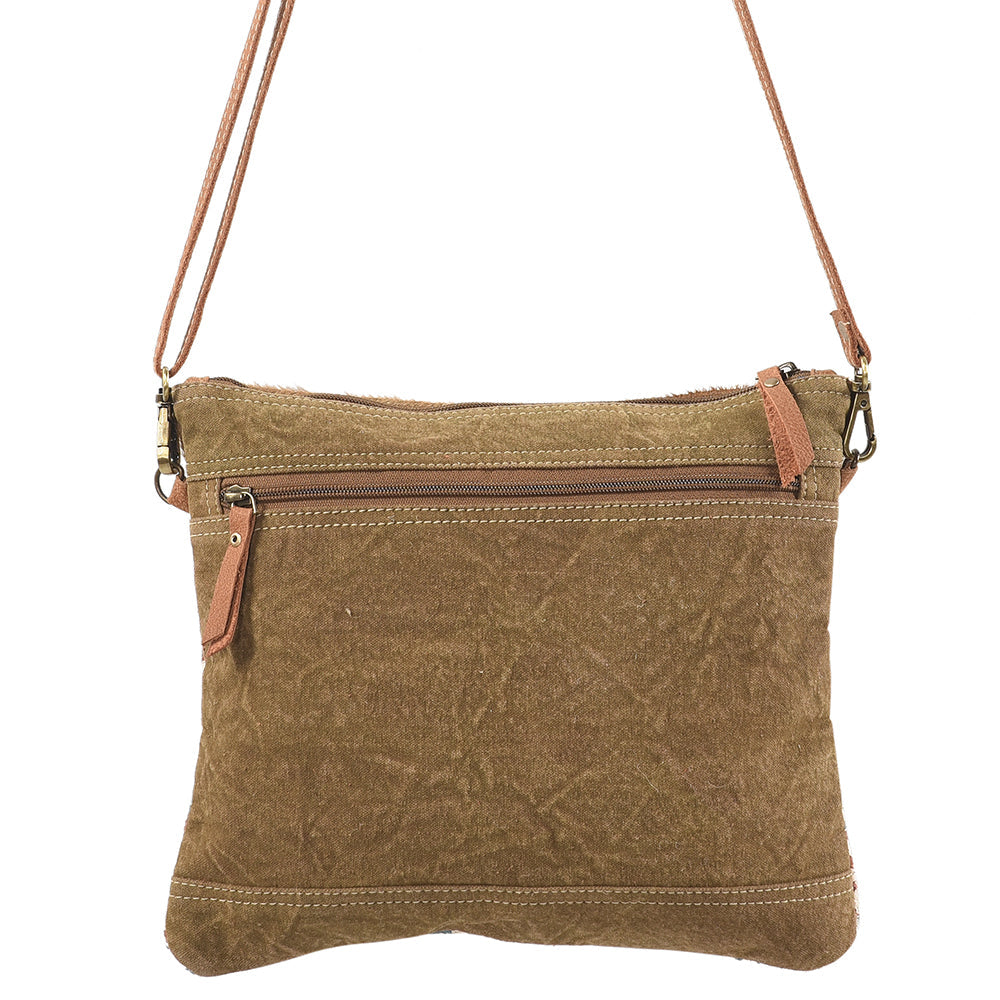 Ohlay Crossbody Upcycled Wool Upcycled Canvas Hair-On Genuine Leather