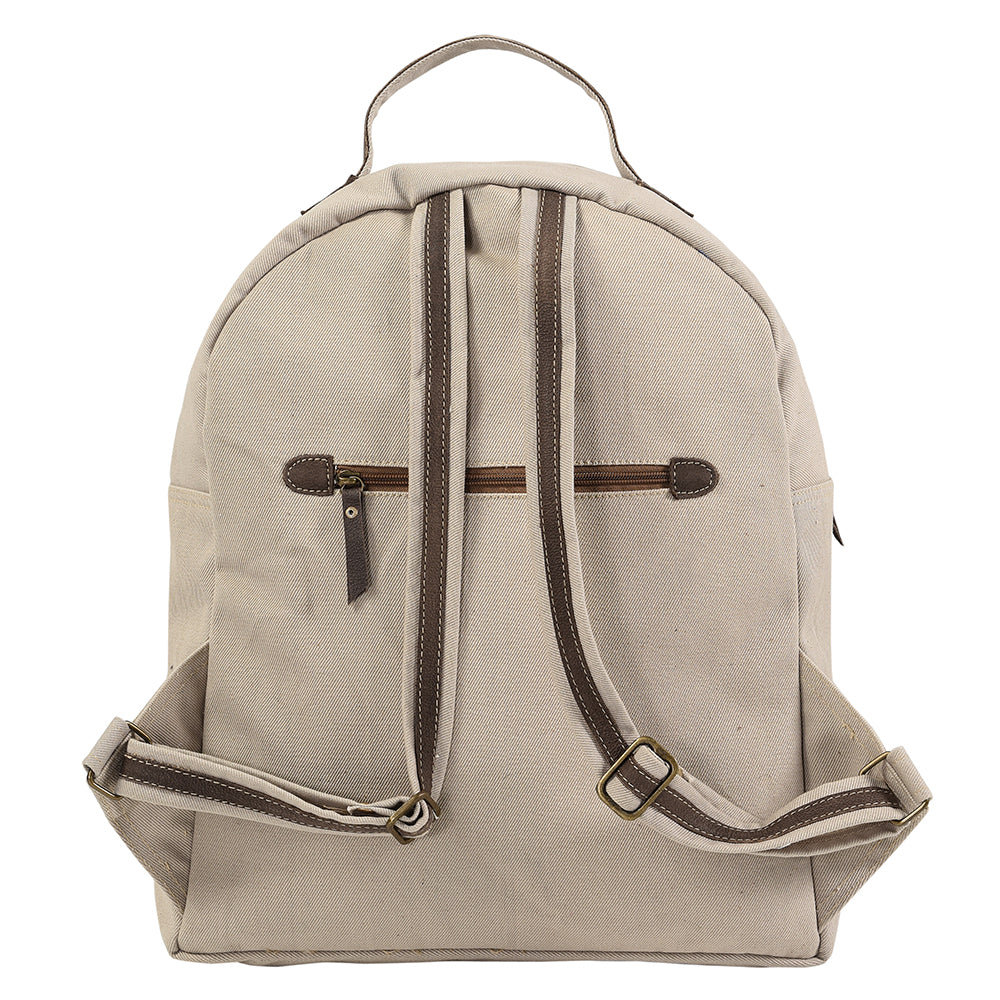 Ohlay Backpack Upcycled Canvas Genuine Leather