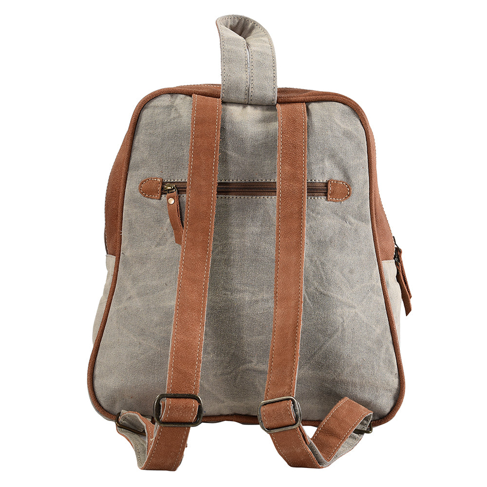 Ohlay Backpack Upcycled Canvas Hair-On Genuine Leather