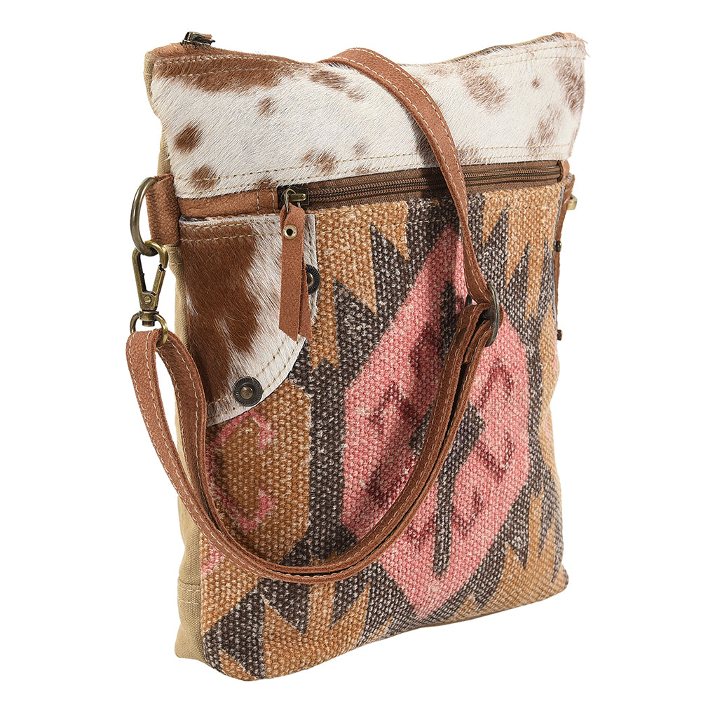 Ohlay Crossbody Upcycled Wool Upcycled Canvas Hair-On Genuine Leather