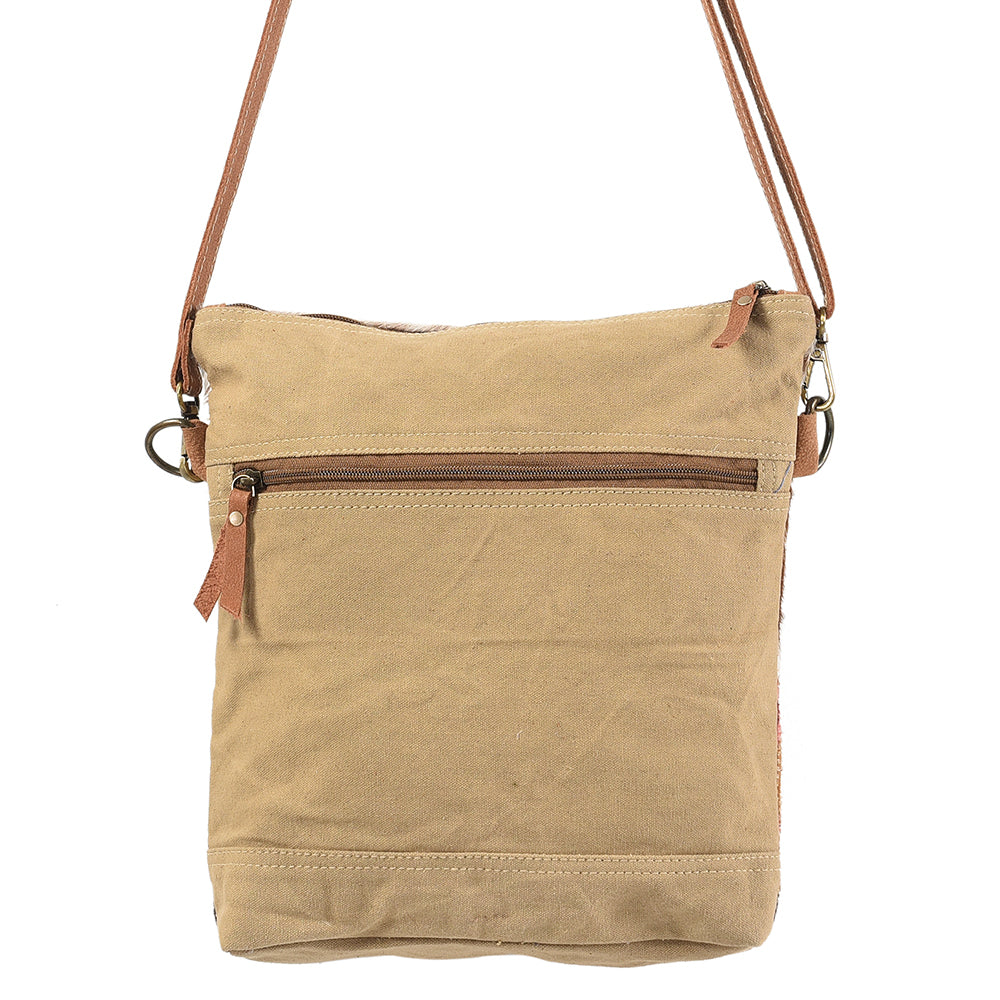 Ohlay Crossbody Upcycled Wool Upcycled Canvas Hair-On Genuine Leather