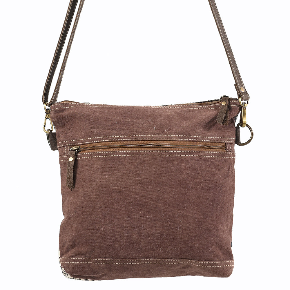 Ohlay Crossbody Upcycled Wool Upcycled Canvas Hair-On Genuine Leather