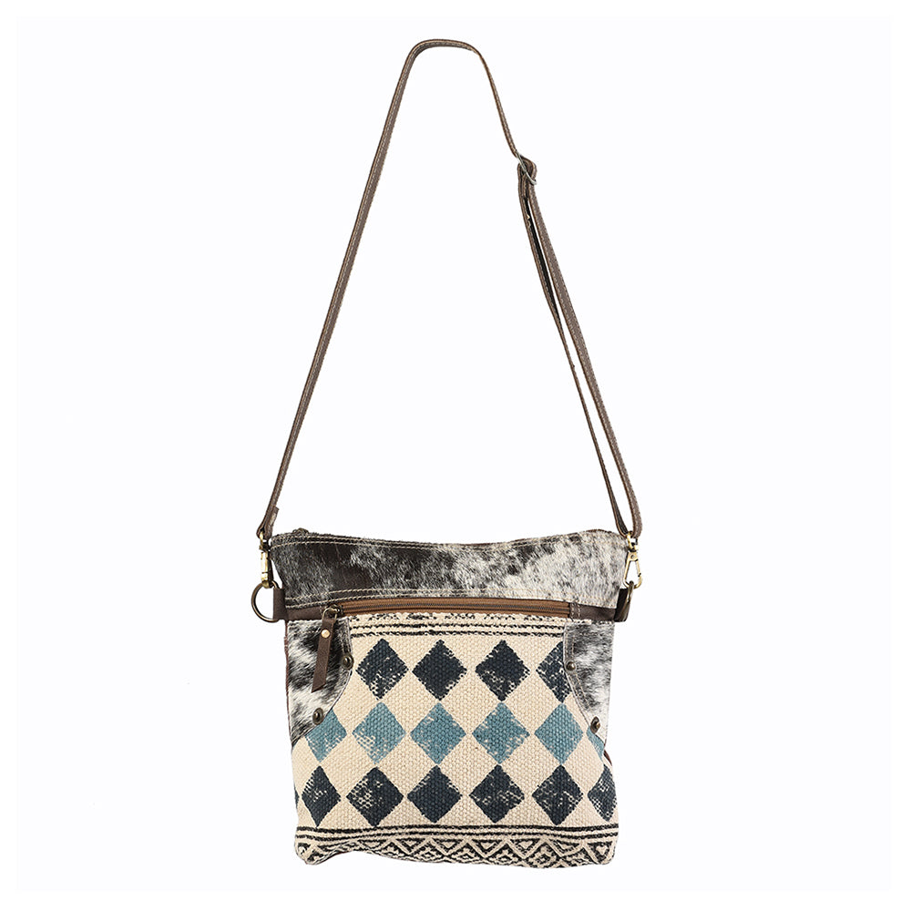 Ohlay Crossbody Upcycled Wool Upcycled Canvas Hair-On Genuine Leather