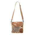 OHLAY Upcycled Wool Canvas Hair-On Genuine Leather Messenger Bag
