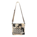 OHLAY Upcycled Wool Canvas Hair-On Genuine Leather Messenger Bag