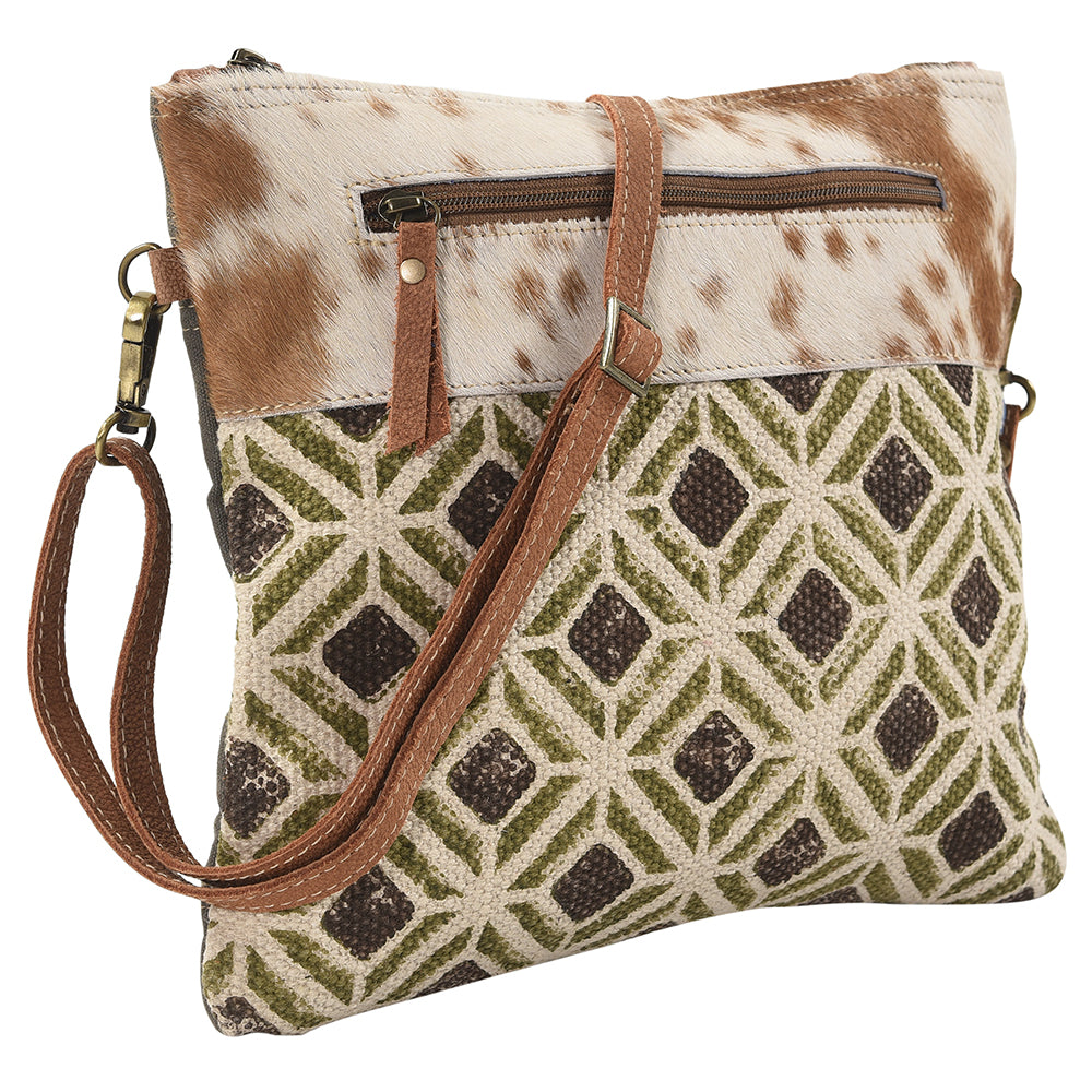 Ohlay Crossbody Upcycled Wool Upcycled Canvas Hair-On Genuine Leather