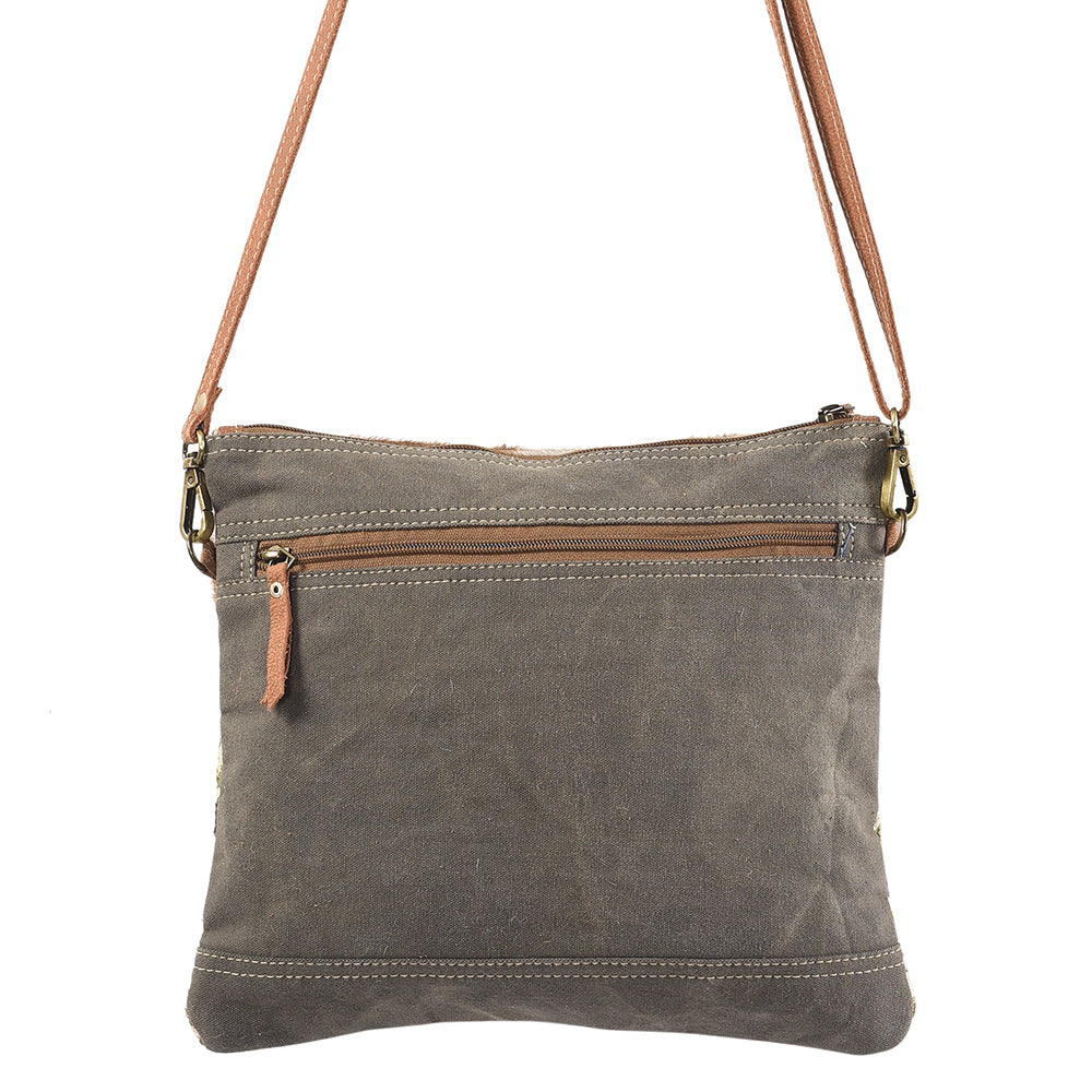 Ohlay Crossbody Upcycled Wool Upcycled Canvas Hair-On Genuine Leather