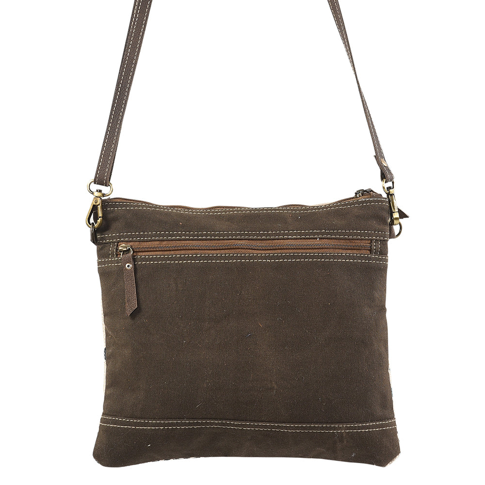 Ohlay Crossbody Upcycled Wool Upcycled Canvas Hair-On Genuine Leather