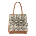 OHLAY Upcycled Wool Canvas Genuine Leather Tote
