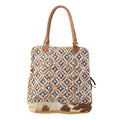 OHLAY Upcycled Wool Canvas Hair-On Genuine Leather Tote
