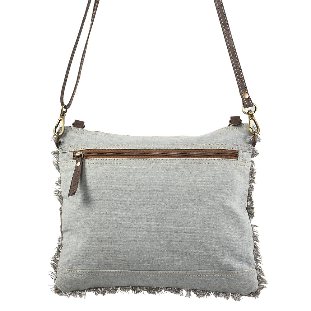 Ohlay Crossbody Upcycled Wool Upcycled Canvas Hair-On Genuine Leather
