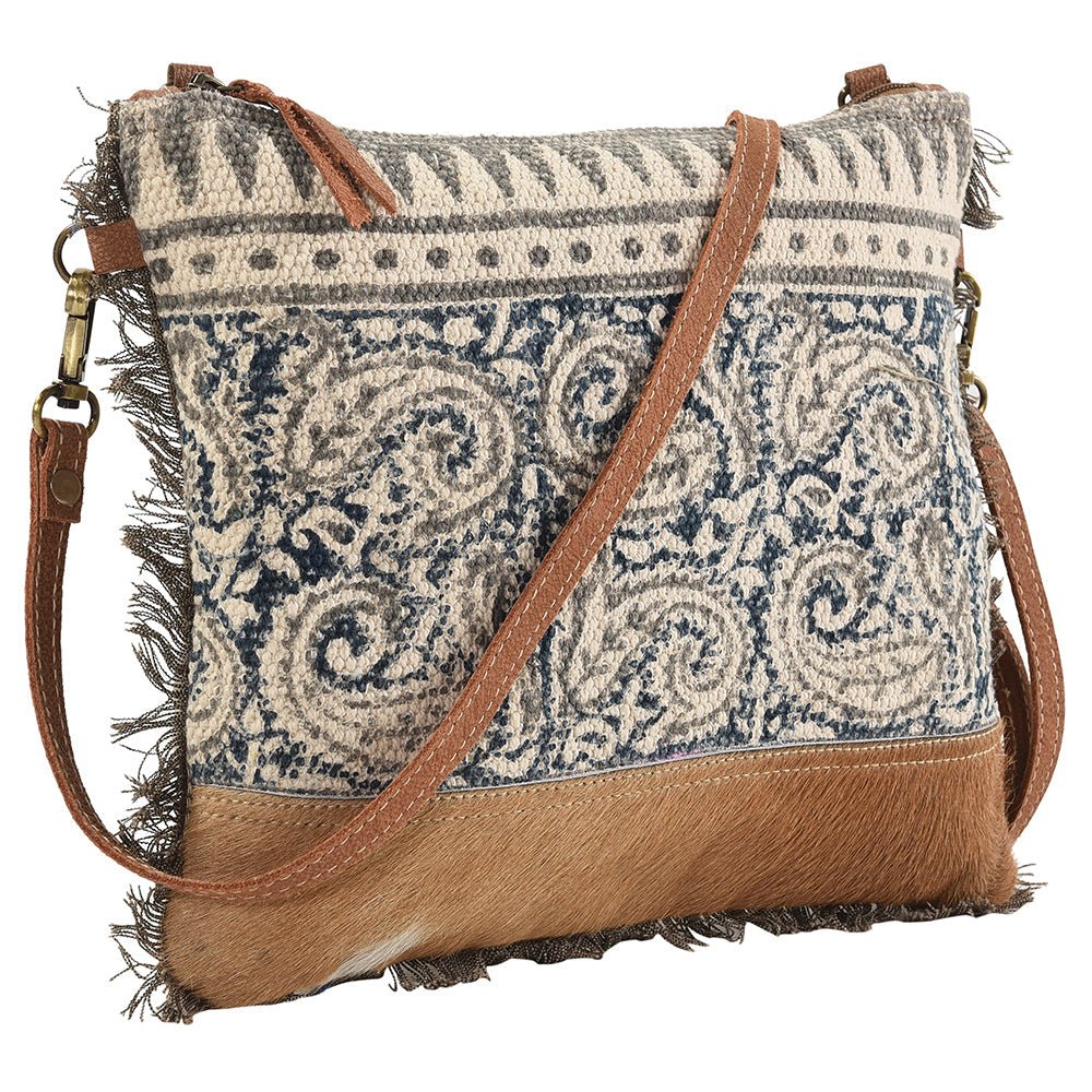 OHLAY Crossbody Bag - Repurposed Wool Canvas and Hair-On Leather