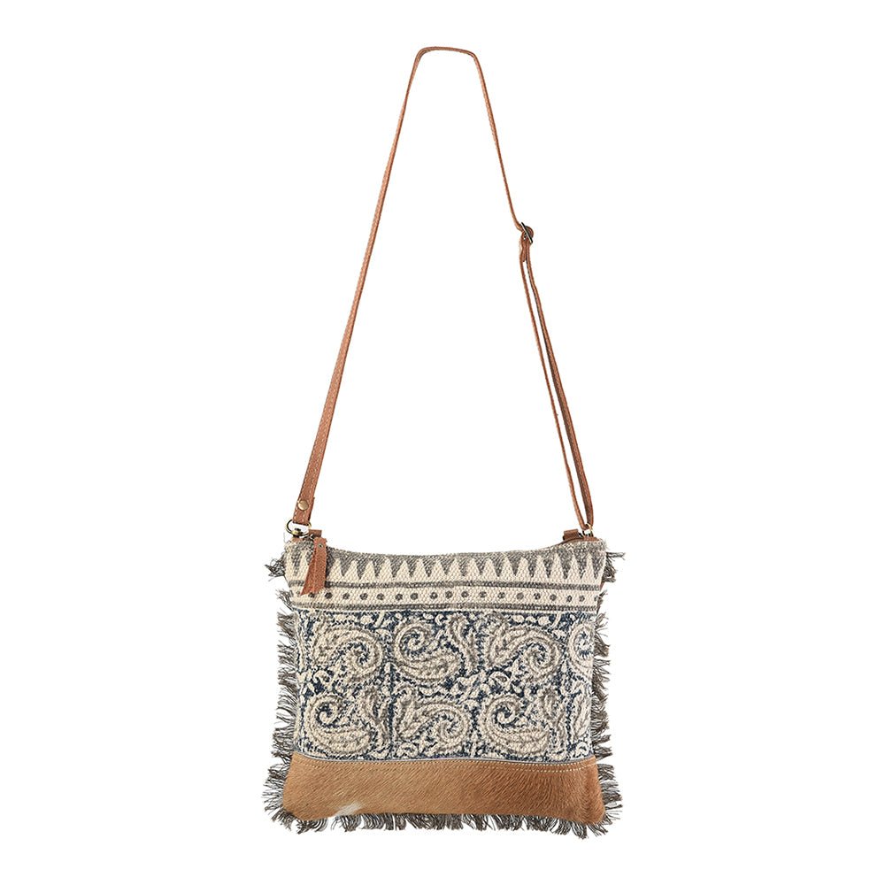 OHLAY Crossbody Bag - Repurposed Wool Canvas and Hair-On Leather