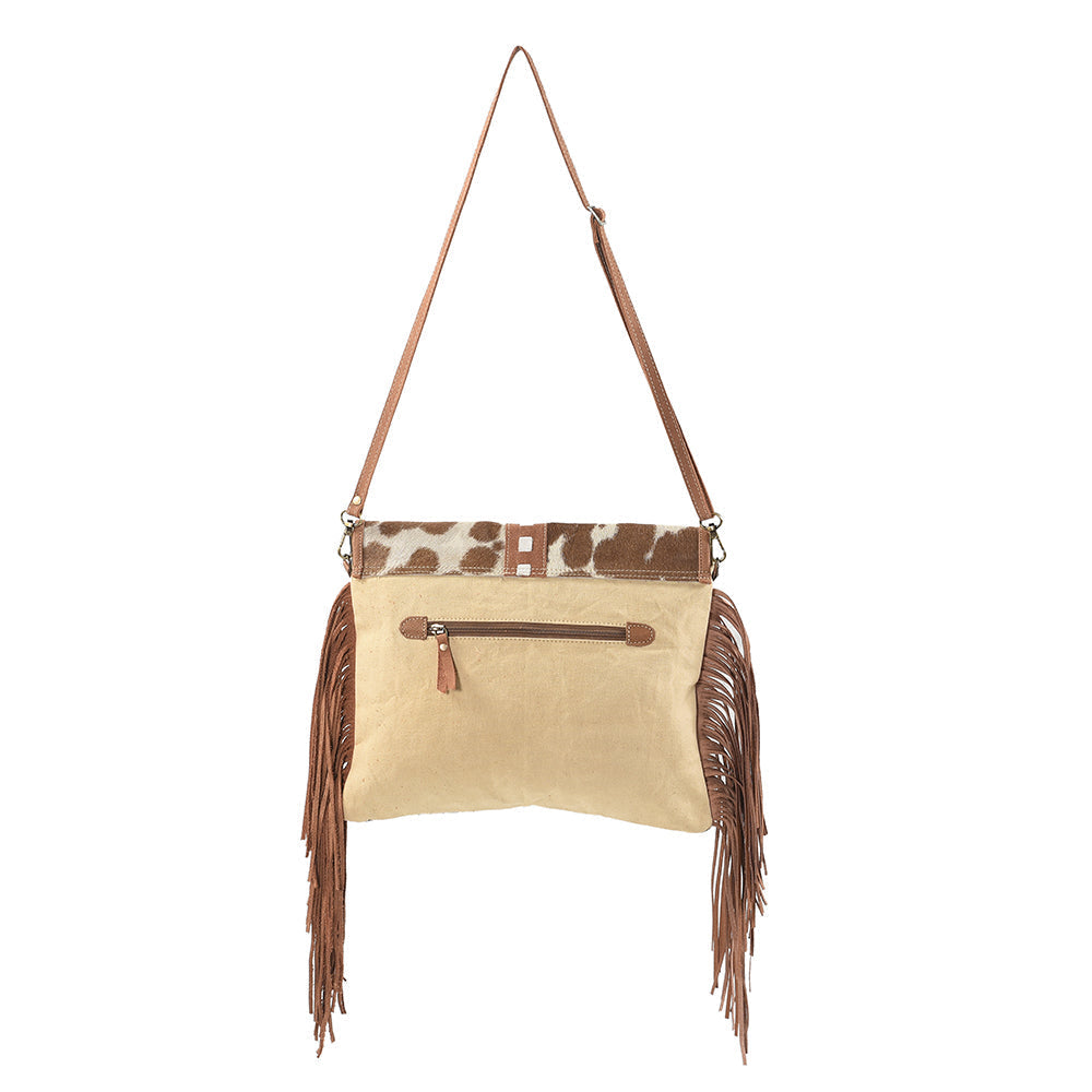 Ohlay Crossbody Upcycled Canvas Hair-On Genuine Leather