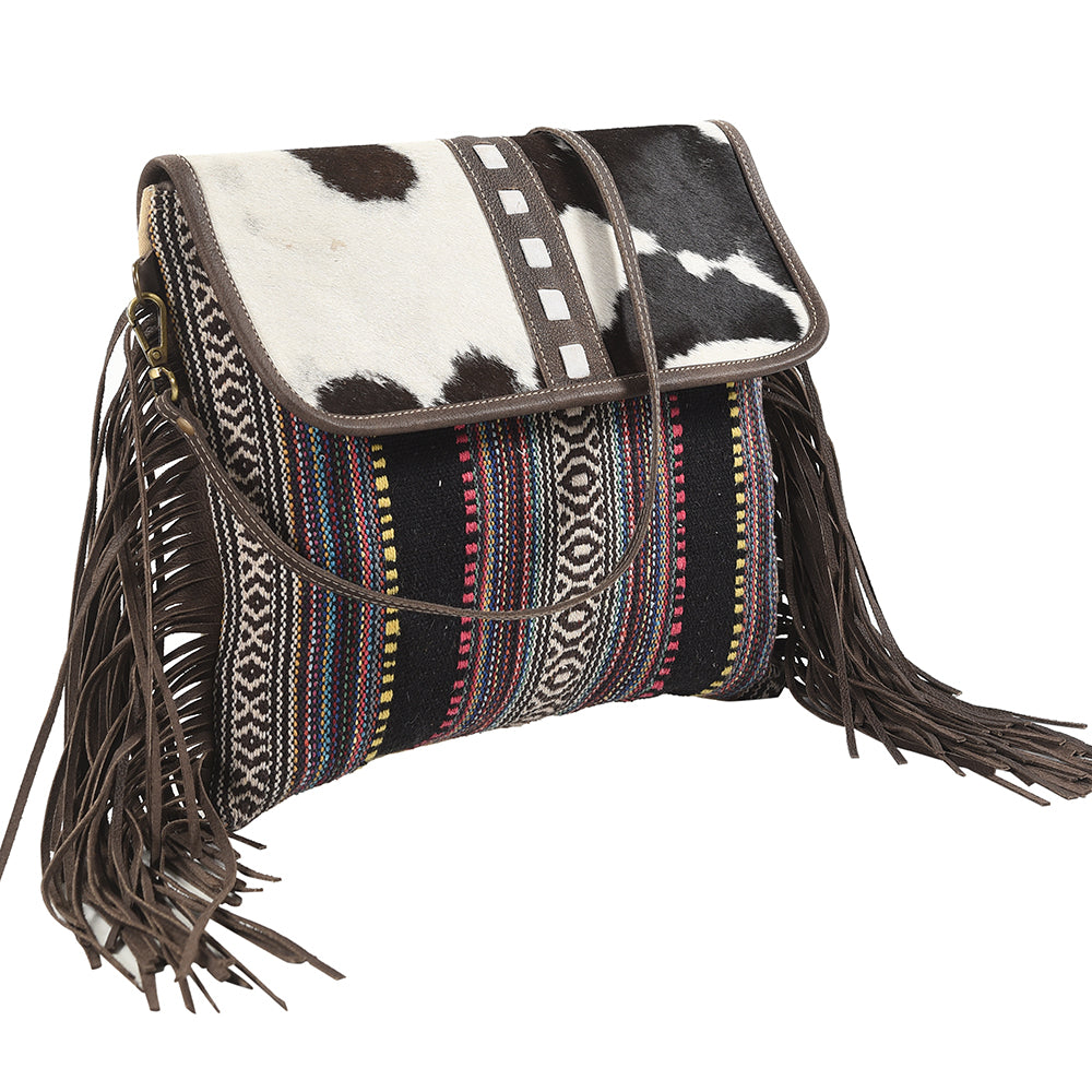 Ohlay Crossbody Upcycled Wool Upcycled Canvas Hair-On Genuine Leather