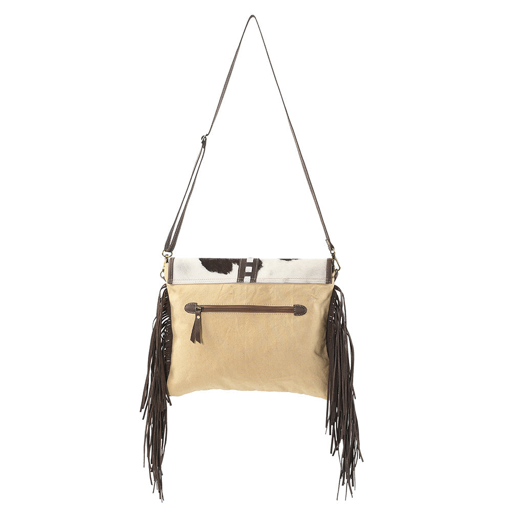 Ohlay Crossbody Upcycled Wool Upcycled Canvas Hair-On Genuine Leather