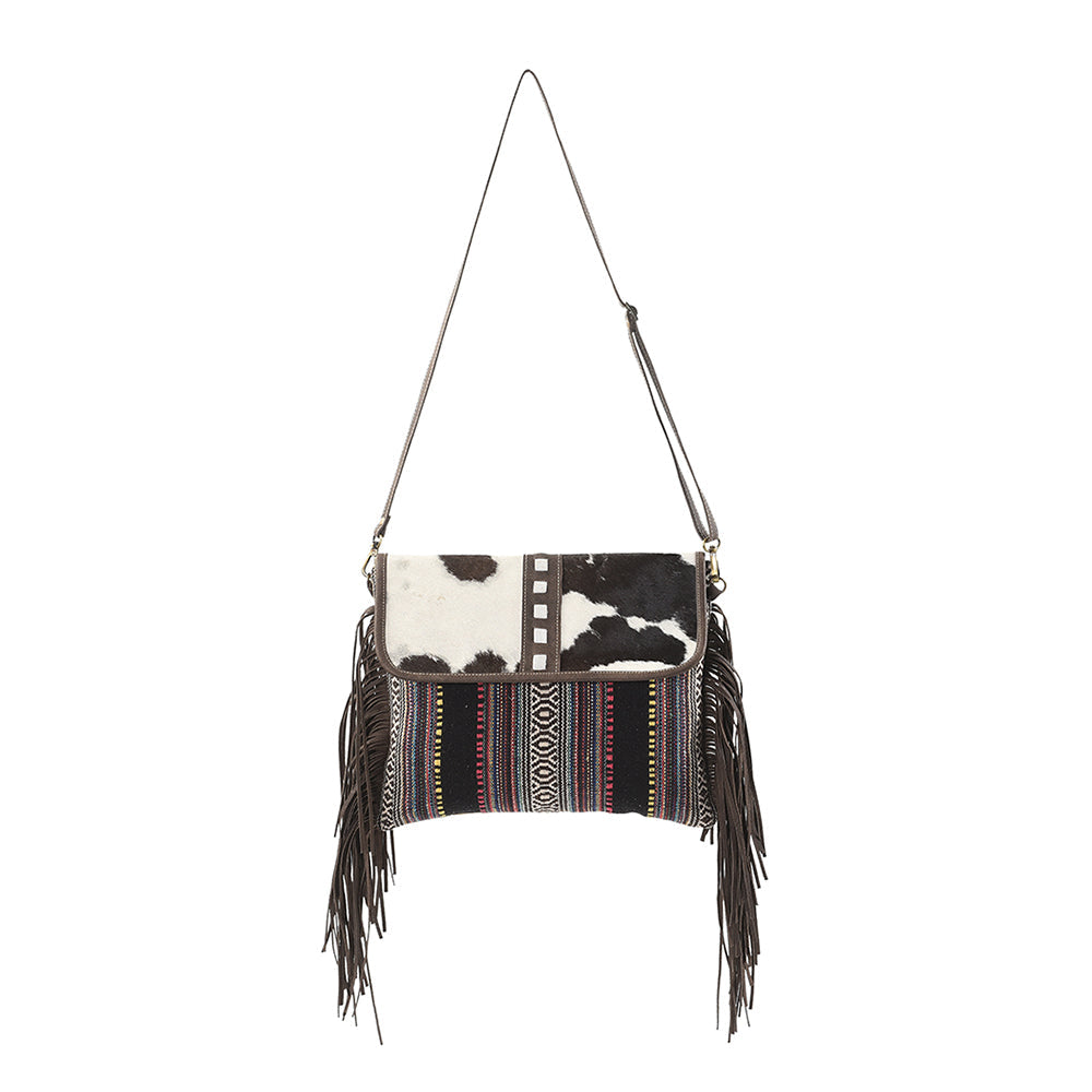 Ohlay Crossbody Upcycled Wool Upcycled Canvas Hair-On Genuine Leather