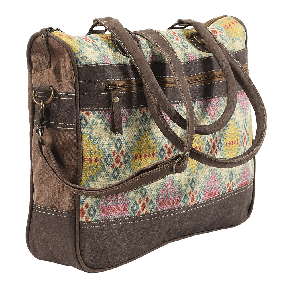 Ohlay Tote Upcycled Wool Upcycled Canvas Genuine Leather