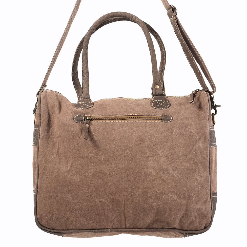 Ohlay Tote Upcycled Wool Upcycled Canvas Genuine Leather