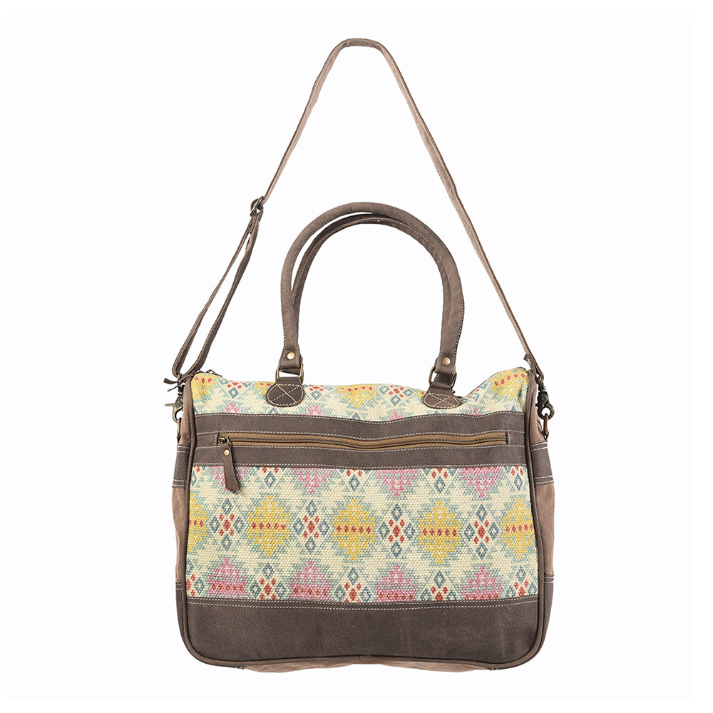 Ohlay Tote Upcycled Wool Upcycled Canvas Genuine Leather