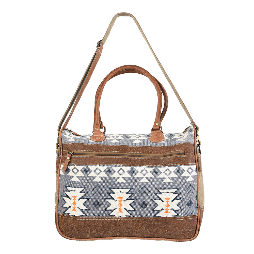 OHLAY Upcycled Wool Canvas Genuine Leather Tote