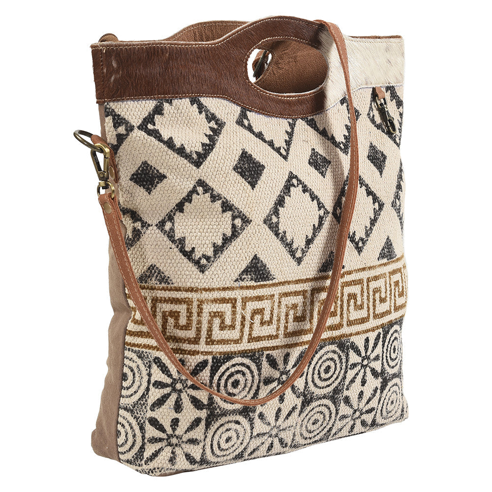 Ohlay Crossbody Upcycled Wool Upcycled Canvas Hair-On Genuine Leather