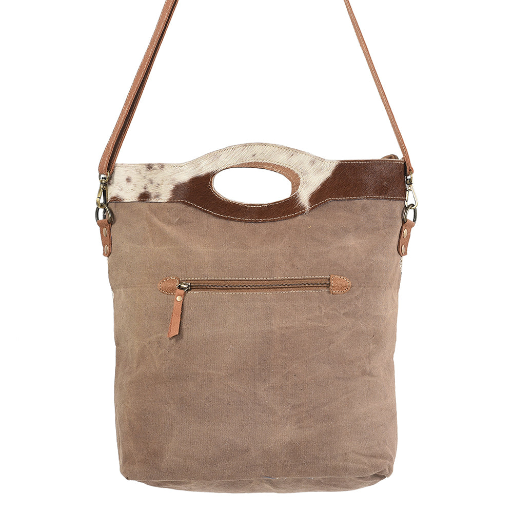Ohlay Crossbody Upcycled Wool Upcycled Canvas Hair-On Genuine Leather