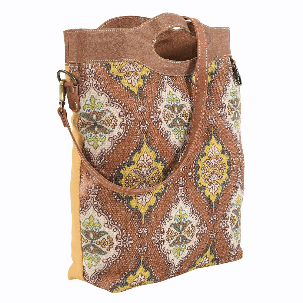 Ohlay Crossbody Upcycled Wool Upcycled Canvas Genuine Leather