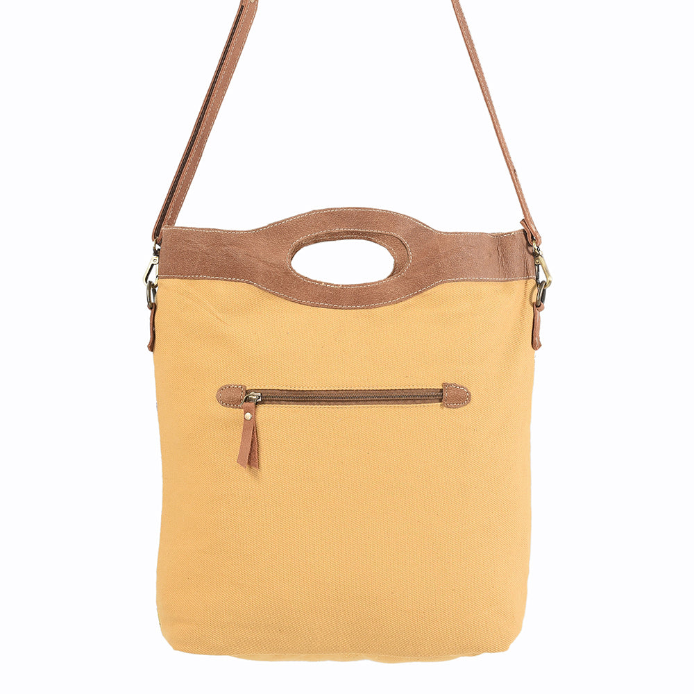 Ohlay Crossbody Upcycled Wool Upcycled Canvas Genuine Leather