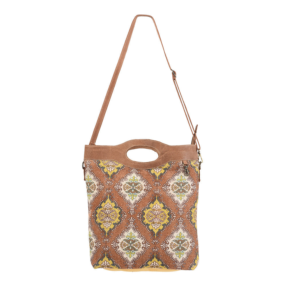 Ohlay Crossbody Upcycled Wool Upcycled Canvas Genuine Leather