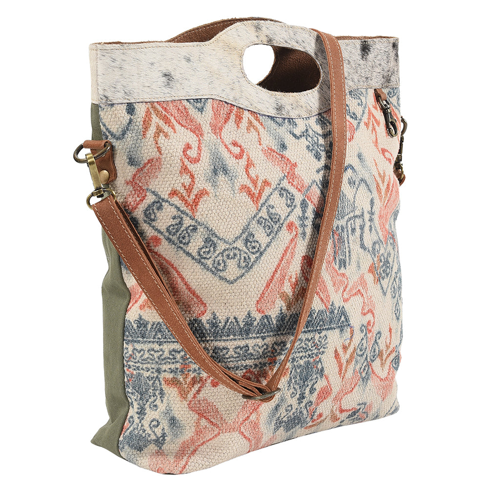 Ohlay Crossbody Upcycled Wool Upcycled Canvas Hair-On Genuine Leather