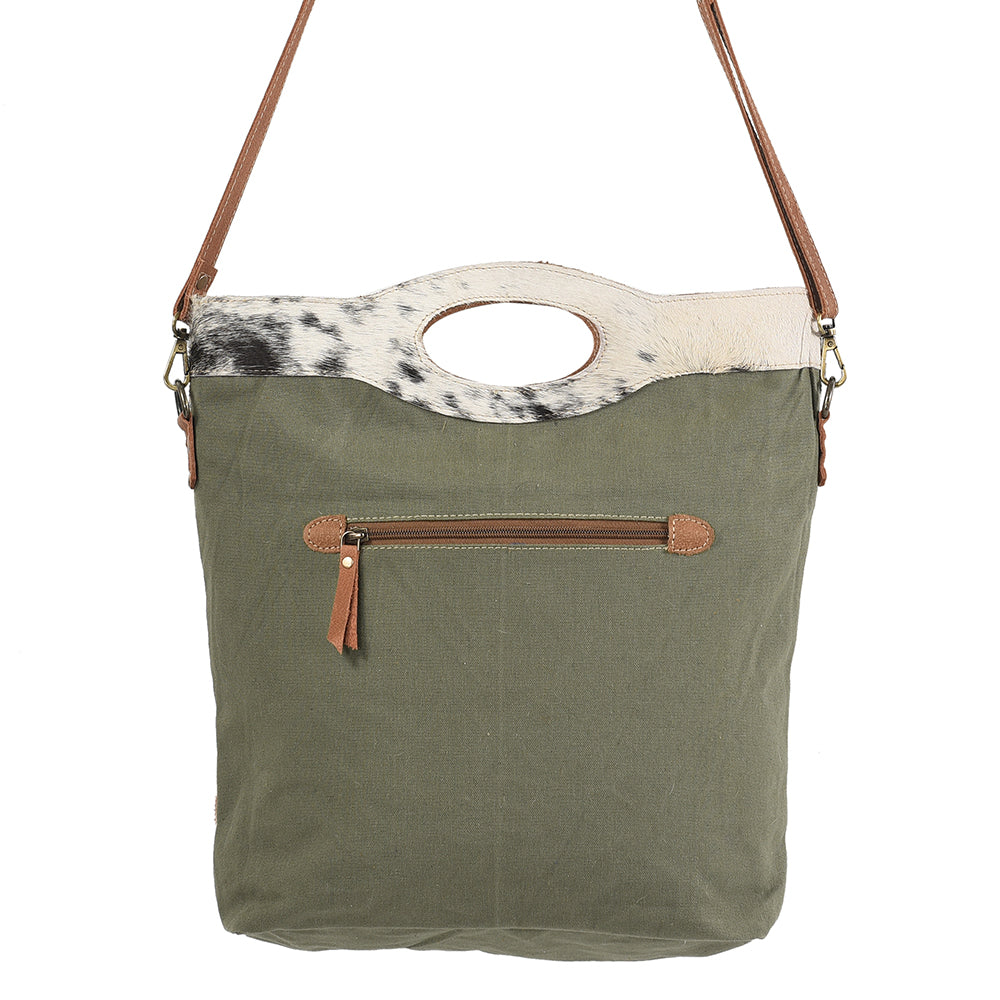 Ohlay Crossbody Upcycled Wool Upcycled Canvas Hair-On Genuine Leather