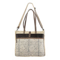 OHLAY Upcycled Wool Canvas Genuine Leather Tote