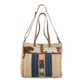 OHLAY Upcycled Wool Canvas Hair-On Genuine Leather Tote